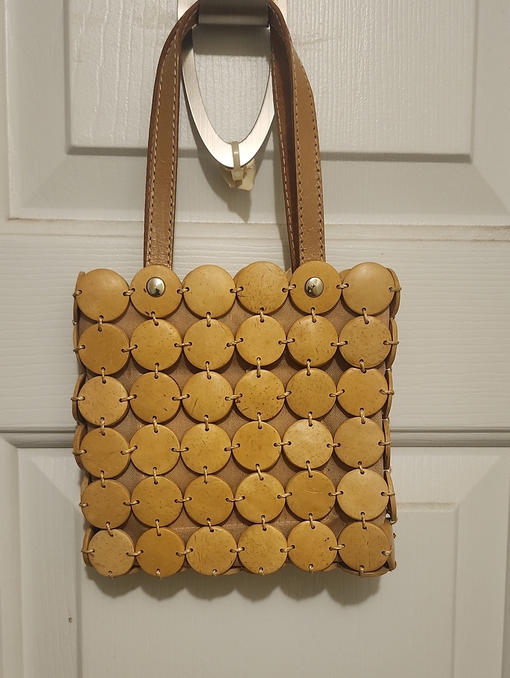 Women’s Tan Circle-Accent Tote Bag
